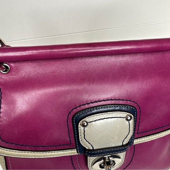 Coach Legacy Willis 70th Anniversary 19031 Berry and Slate Distressed Leather - Picture 16 of 16